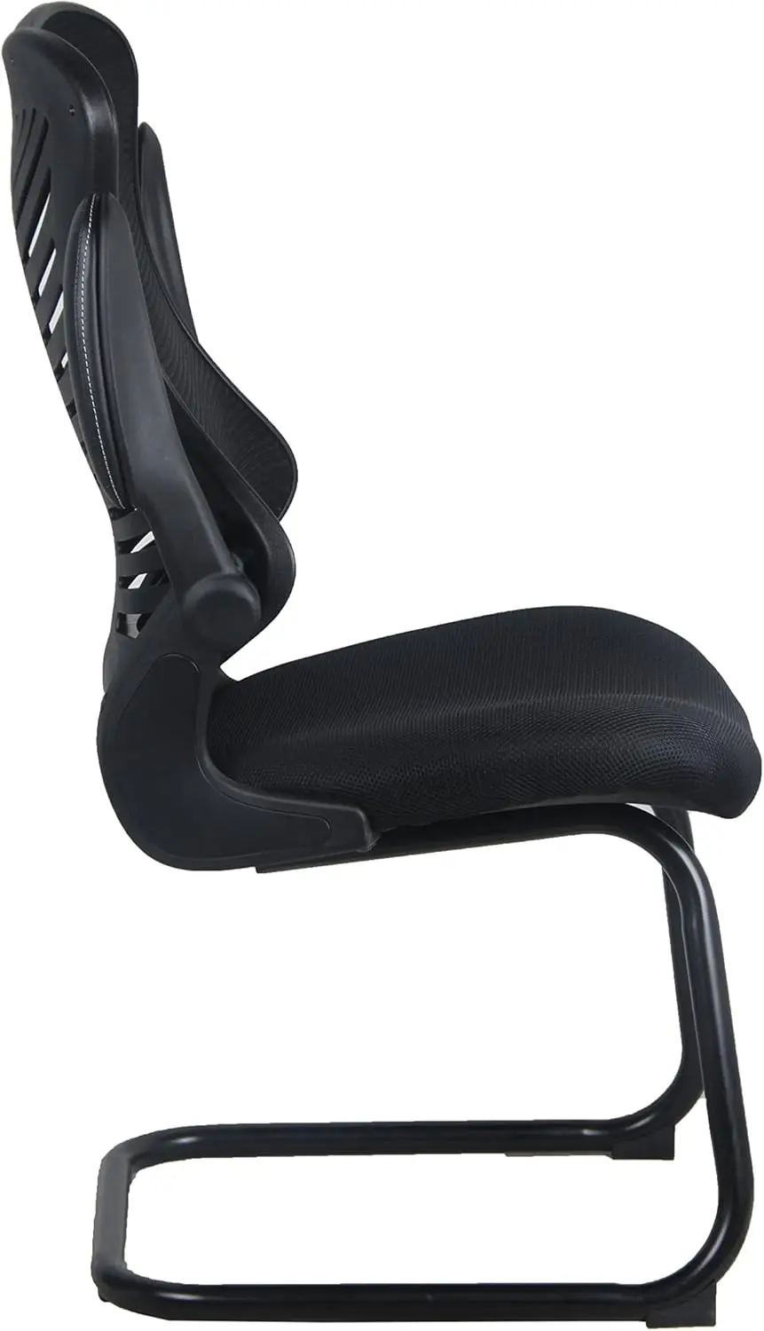 Reception Guest Office Chairs with Flip Up Arms – Comfortable Mesh, Ergonomic Contour, Modern Convertible Furniture