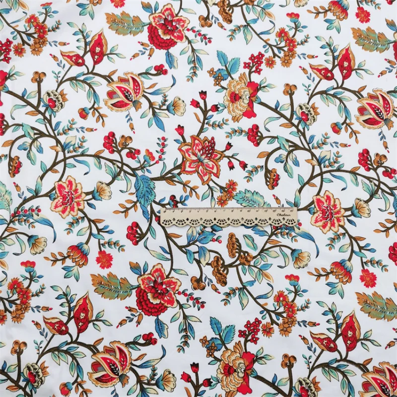 160x50cm New Floral Cotton Twill Sewing Fabric, Making Bedding Duvet Cover Bag Handmade Dress Lining Cloth