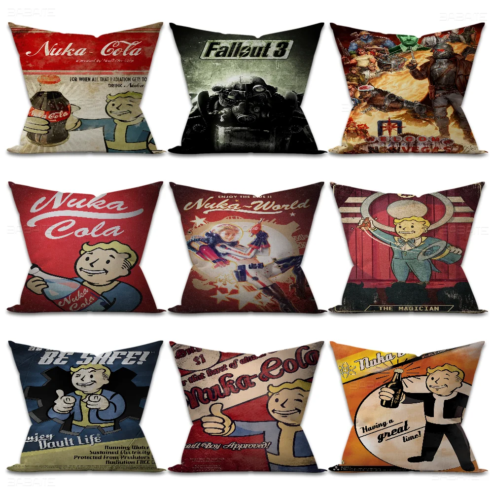 F-Fallout 3 4 Game Office Cushion Pillowcase Car Cushion Cover45X45CM Lumbar Pillowcase Sofa Pillowcover