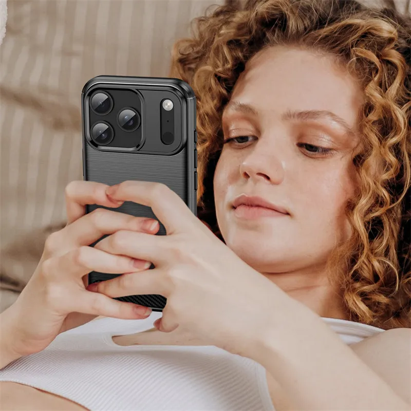 Untuk iPhone 17 Pro Casing untuk Apple iPhone 17 Air iPhone 17 Pro Max Penutup Tahan Benturan Antiselip Penutup Ponsel Pelindung TPU Disikat