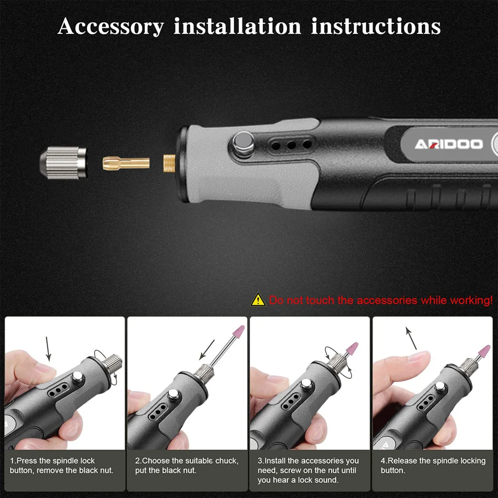 25000 دورة في الدقيقة أداة دوارة لاسلكية متعددة قلم نقش صغير مثقاب كهربائي USB لاسلكي مع ملحقات مجموعة ذاتية الصنع متوافقة مع دريمل