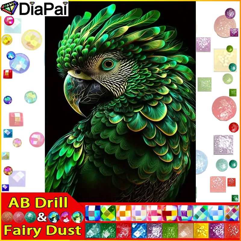 

DiaPai Fairy Dust AB Full Diamond Embroidery Diy 5D Diamond Painting Cross Stitch " Parrot Bird " Full Drill Home Room Decor