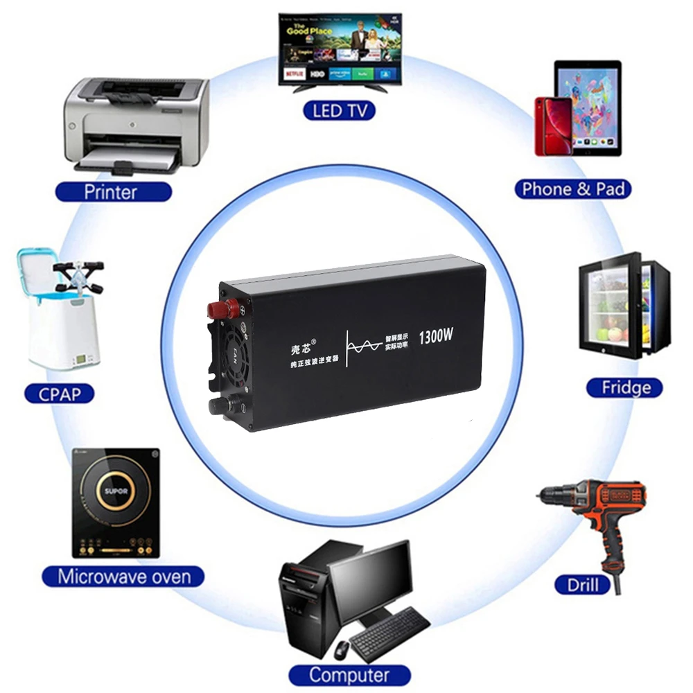 محول طاقة موجة جيبية نقية ، محول تردد ، W ، W ، 12 فولت ، 24 فولت ، 48 فولت ، 60 فولت ، 72 فولت إلى AC V ،