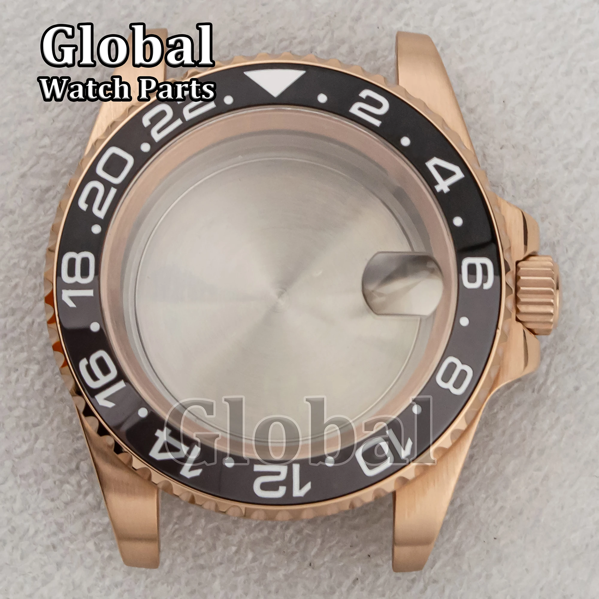 Корпус часов из розового золота 40 мм для SUB GMT Fit NH35, автоматический механизм, корпус из нержавеющей стали, сапфировое стекло, запасные части для часов