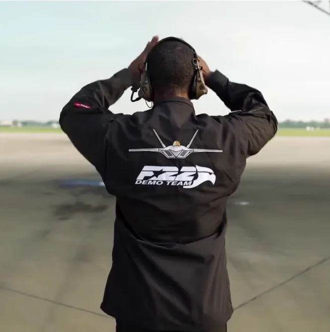 

F22 Demo Team Ground Work Uniform Replica US Military Jacket Black Men's Collar Cotton Jacket