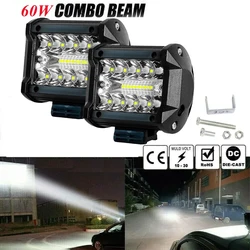 4inch 60W LED Fog Light for Car SUV Truck ATV Spotlight Flood Beam LED Work Light Bar Off Road Driving Fog Lamp LED Light Bar