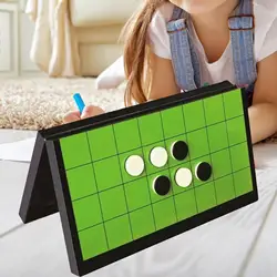 Juego de ajedrez plegable portátil para niños y adultos, tablero de ajedrez, Reversi, Othello, blanco y negro, 64 piezas