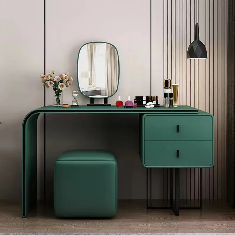 High End Texture Dressing Table Vanity Drawers Storage Makeup Dressing Table Stool Modern Penteadeiras De Maquiagem Furniture
