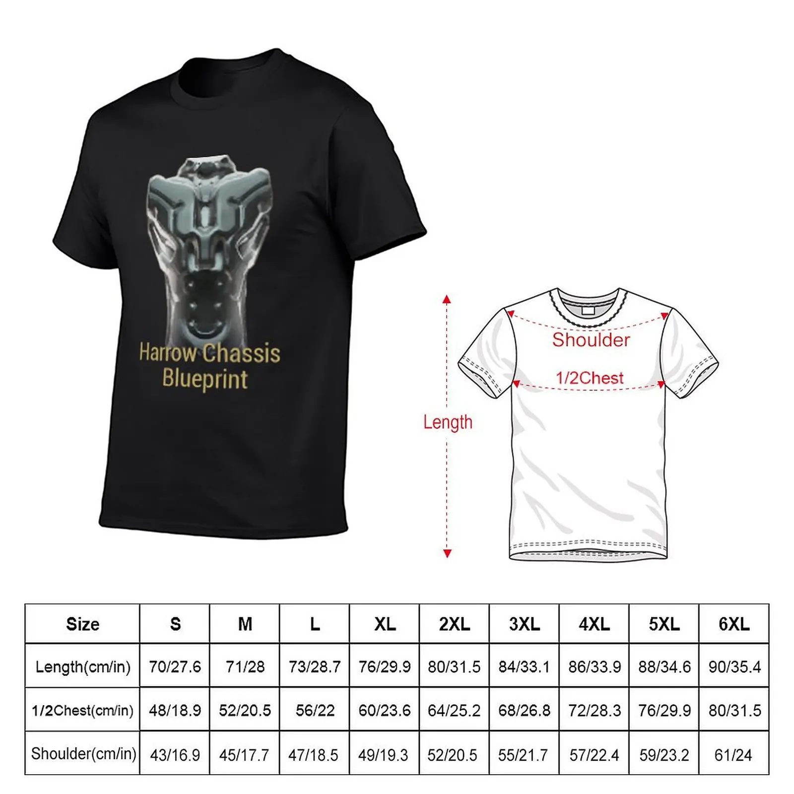 Harrow Chassis Blueprint Warframe Tennocon Meme T-Shirt vintage anime new edition tees t shirt for men