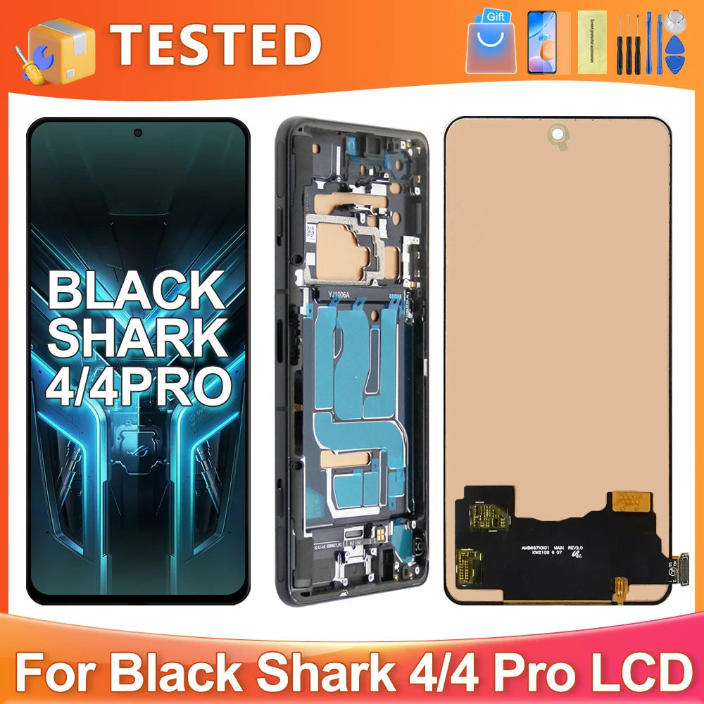 For Xiaomi Black Shark 4 Pro Tested For Black Shark 4 PRS-H0 LCD Display Touch Screen Digitizer Assembly Replacement