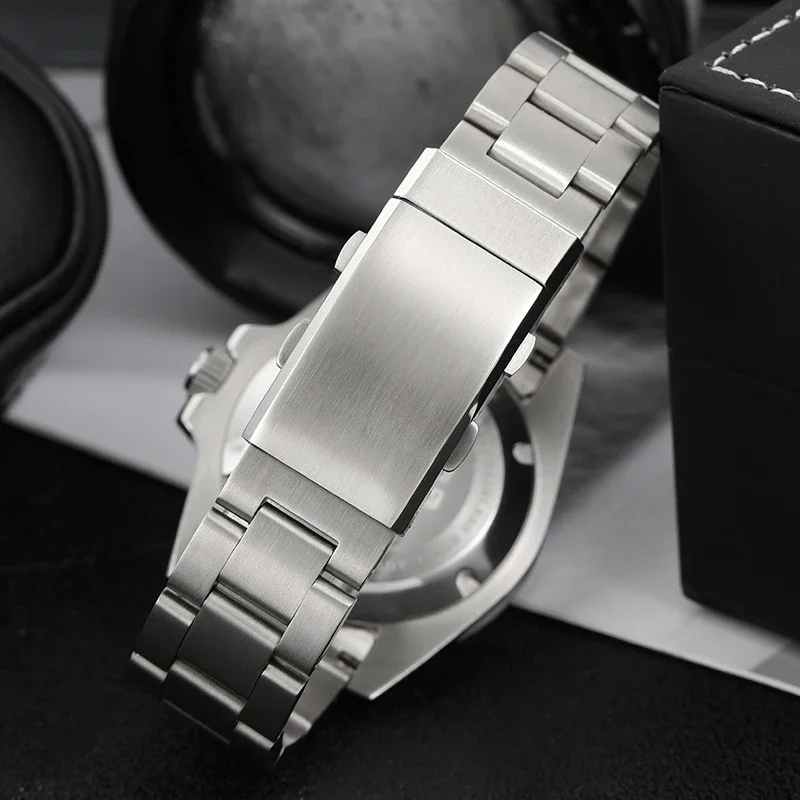 18mm 20mm Watch Buckle Solid 316L Stainless Steel Brushed Folding Safety Buckle Double Push Extendable Adjustable Watch Clasp