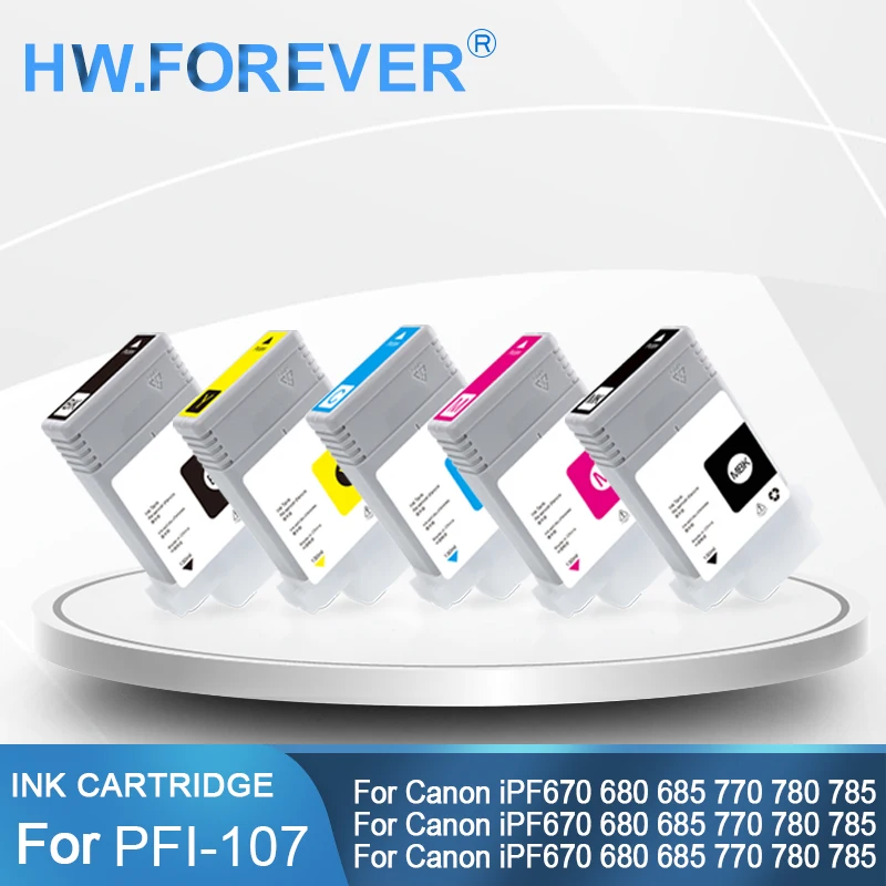 For Canon PFI 107 Compatible Ink Cartridge For Canon ImagePROGRAF iPF670 iPF680 iPF685 iPF770 iPF780 iPF785 Printer Pigment Ink