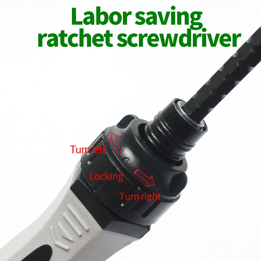 Double directional and labor-saving screwdriver with ratchet Philips and slotted 2-in-1 screwdriver  With magnetic card slot