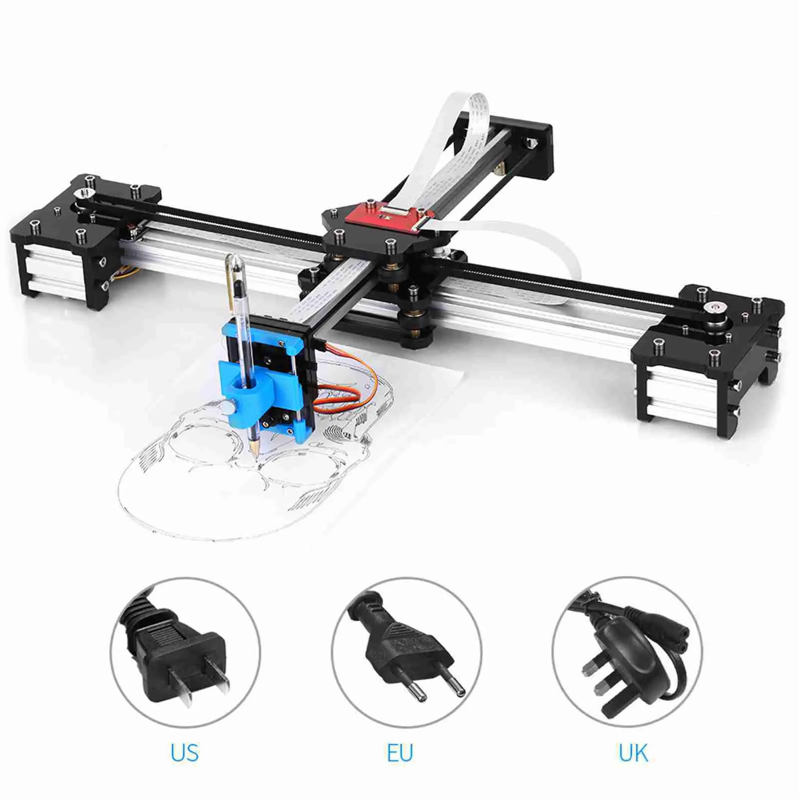 Robot de Dibujo de Escritorio Ensamblado, Máquina de Dibujo con Lápiz, Kit de Robot de Escritura y Pintura, Plotter XY Ensamblado DIY para Escritorio