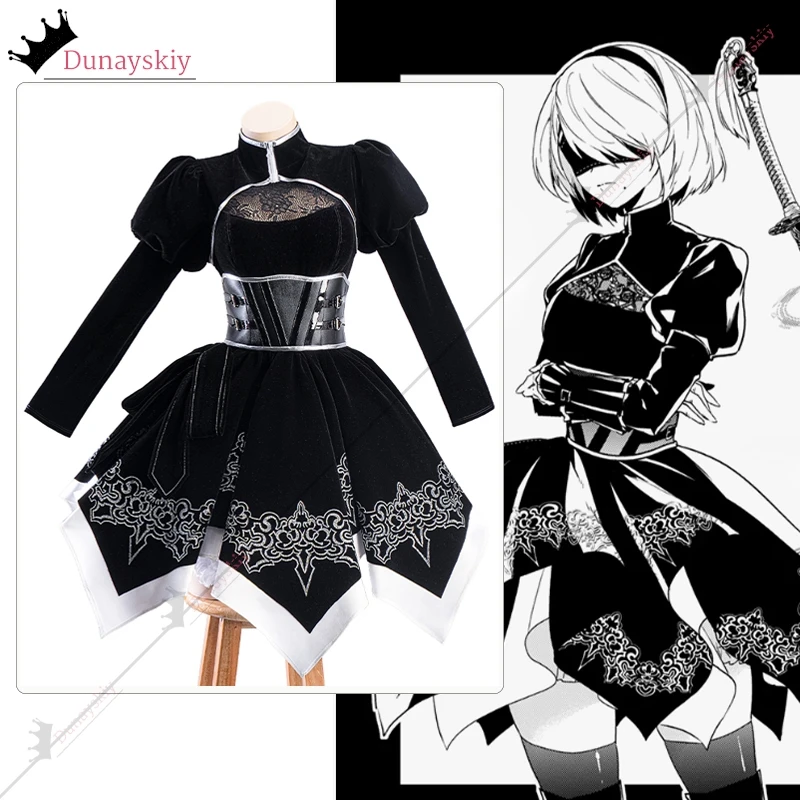 A2 Cos NieRR: Automaten A2 YoRHa: Pearl Harbor Afdaling Record Cosplay Kostuum Combat Uniformen Vrouw Jurk Anime Halloween Kleding