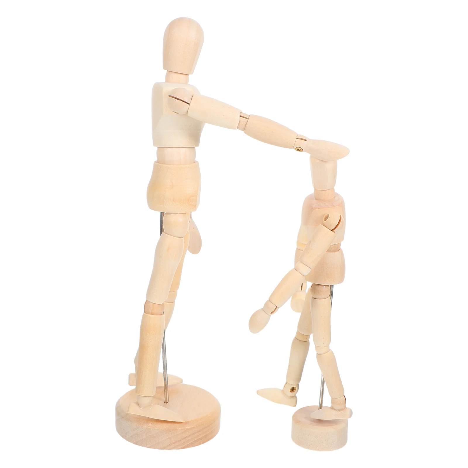 

2Pcs Wooden Human Figure Articulated Mannequin for Artists Adjustable Poses Smooth Surface for DIY Painting Family Creative