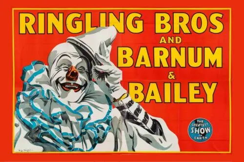 Ringling Brothers Circus the Clown Poster Vintage Advertising 5 Sizes to 20x30-Aluminum