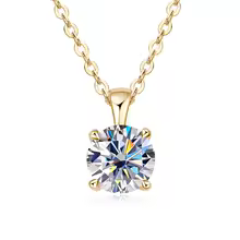 Classic Yellow Gold Cubic Zirconia Pendant 18K Silver Plated - Glod White