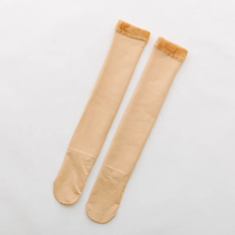 Chaussettes longues en dentelle sexy pour femmes, bas en nylon au-dessus du genou, collants à nœud papillon, jambe serrée, peluche, épaissie, chair, magasin 199