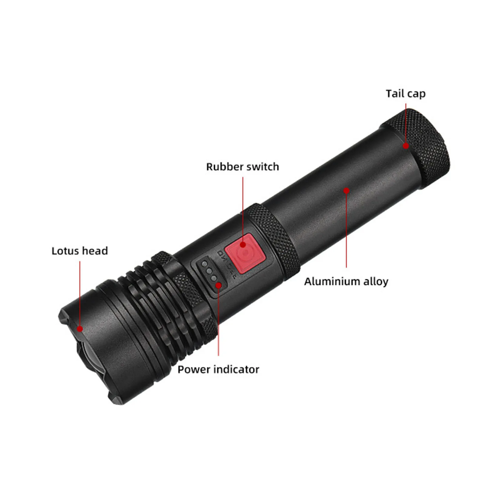 ZK30 Powerful XHP50 Powerful LED Flashlight Tactical Torch Built-in Battery USB Rechargeable Waterproof Lamp Ultra Bright Lante