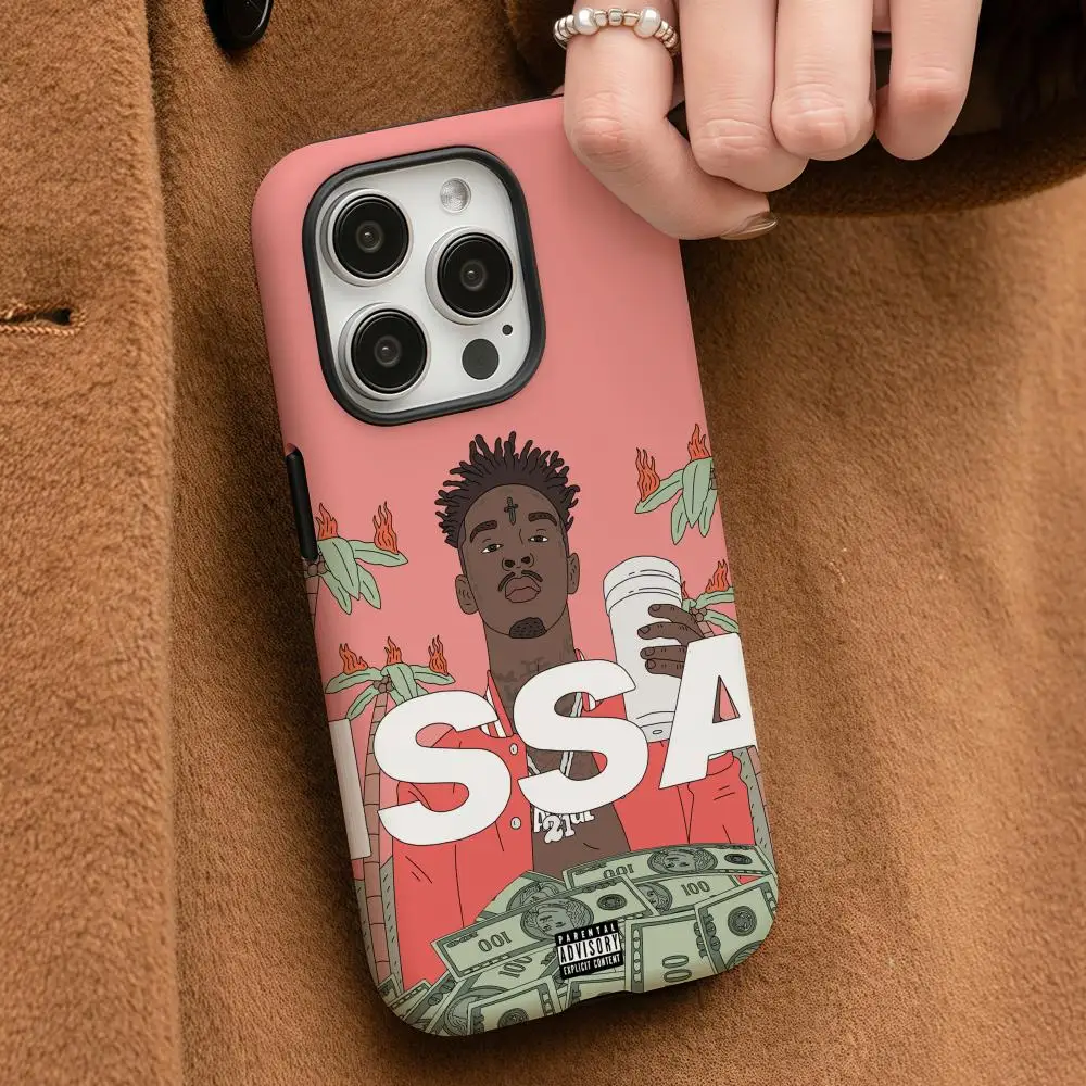 

Чехол для телефона 21 Savage Issa Album для iPhone 17, 16, 15, 14, 13, 12 Pro Max Plus, глянцевый HD, двухслойная жидкая задняя пленка, твердый корпус