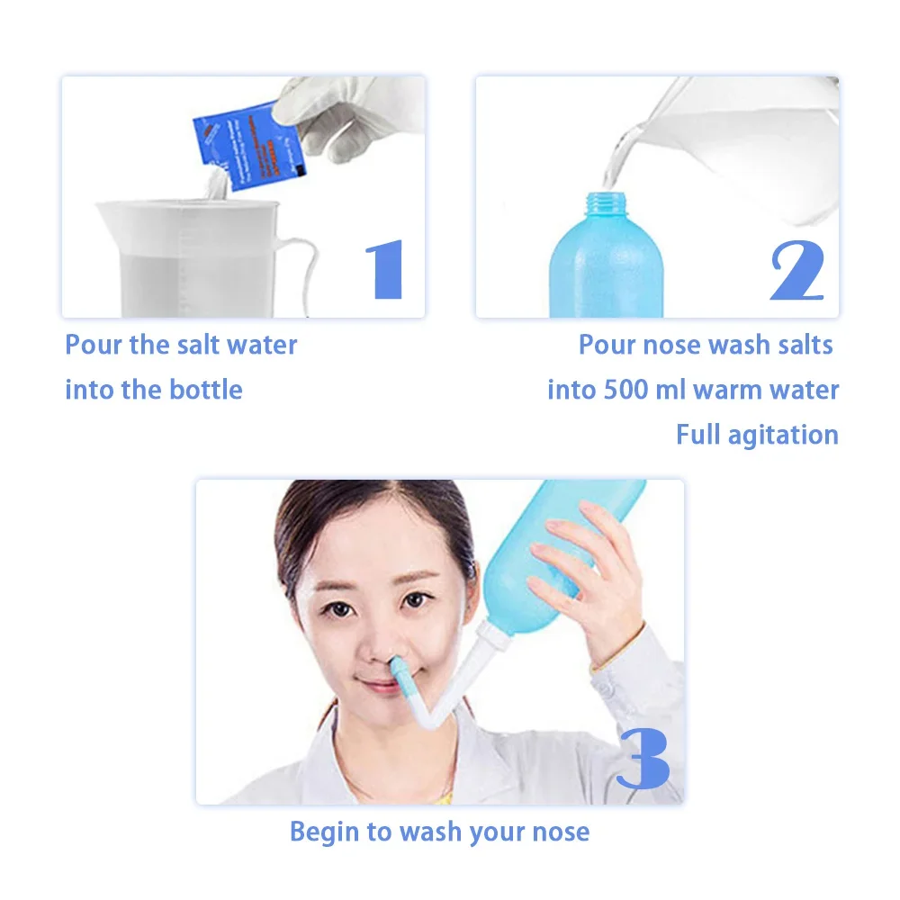 20pcs Medical Nose Cleaner Salt Nasal Wash Salt for Adults Children Nose Allergies Relief Rinse Irrigator Sinusite Neti Pot 2.7g