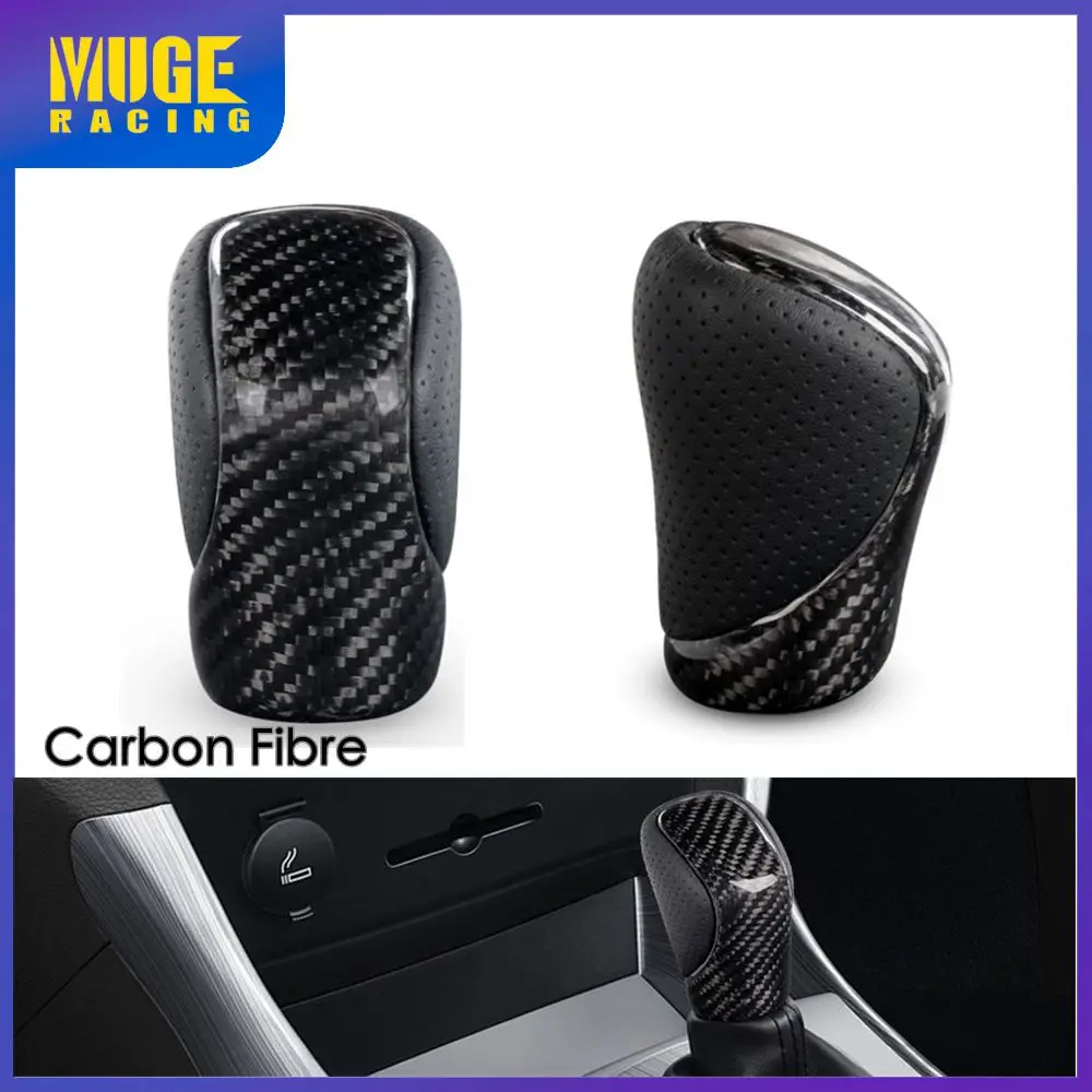 

MUGE-True Carbon Fiber Leather Gear Shift Knob For Lexus ES GS GX IS NX RC RX Automobile Modification Parts SFN205