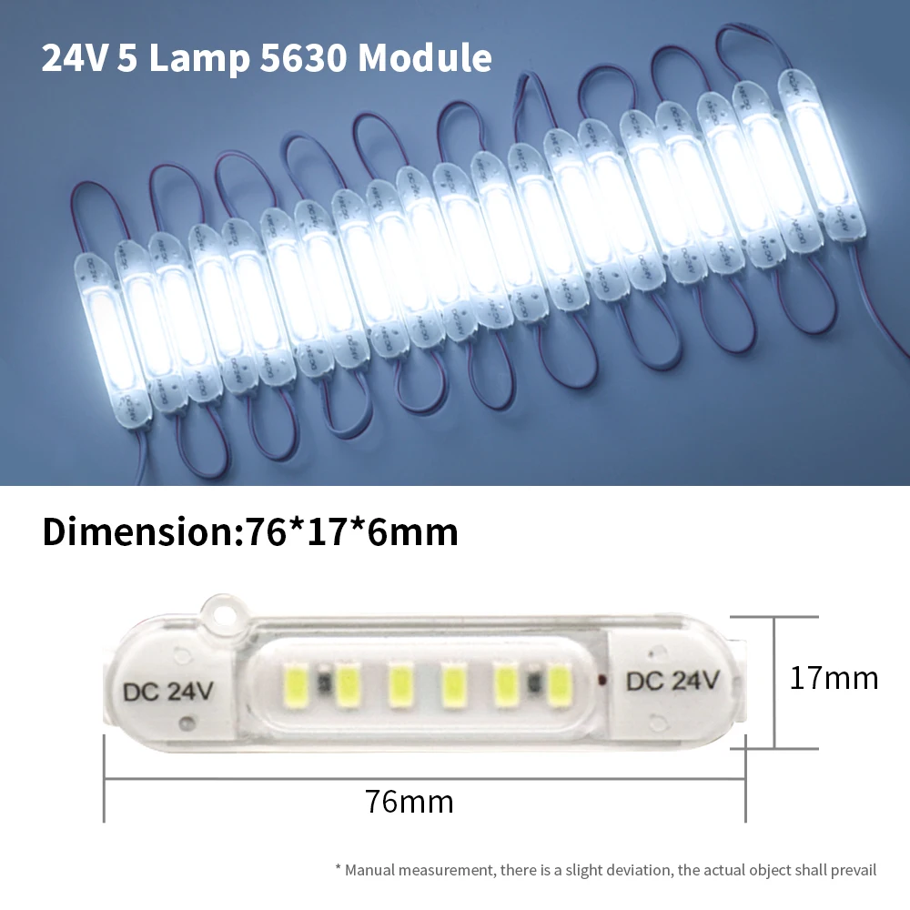 20pcs LED Module 12V 24V 5730SMD 6LEDs Waterproof LED Light for Sign Letter Project Signal Brake Rear Warning Tail Side Light