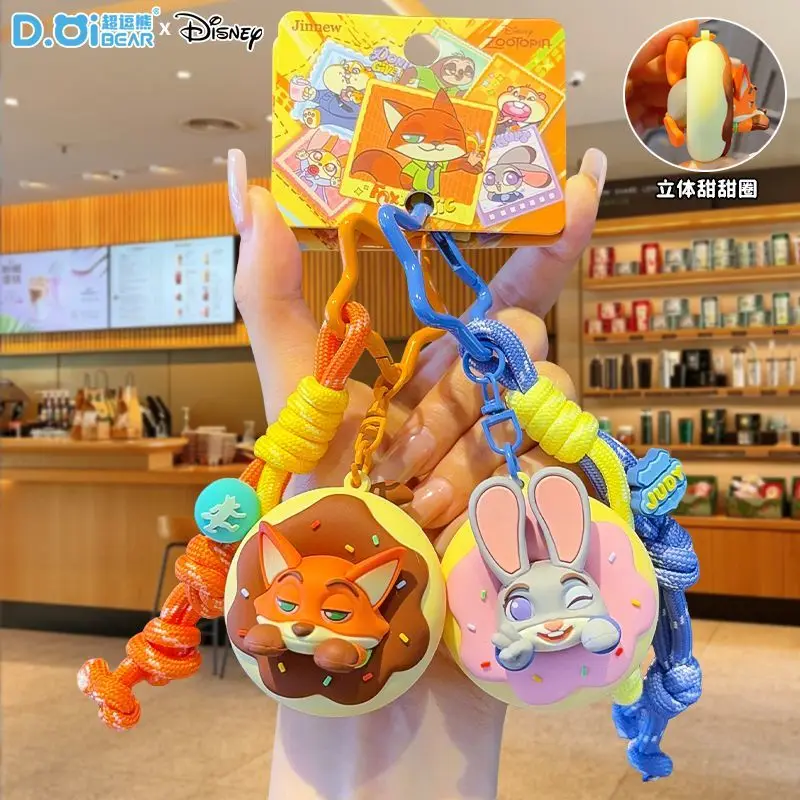 

Anime Zootopia Judy Hopps Nick Wilde Clawhauser Fun Donut Series Colorful Keychain Miscellaneous Bag Zipper Hanger Couple Gift