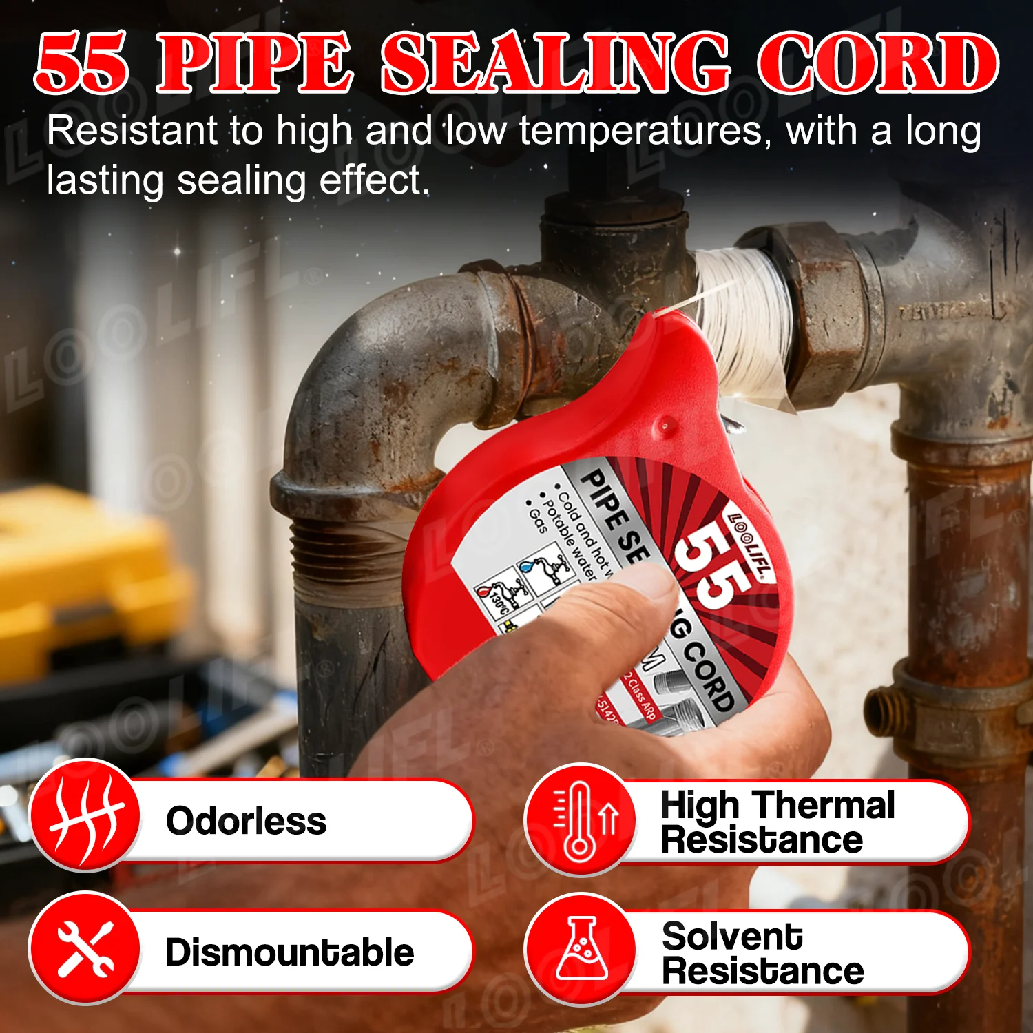 Loolifl 80m Tali Penyegel Pipa - Home Bathroom Plumbing ulasan dan harga