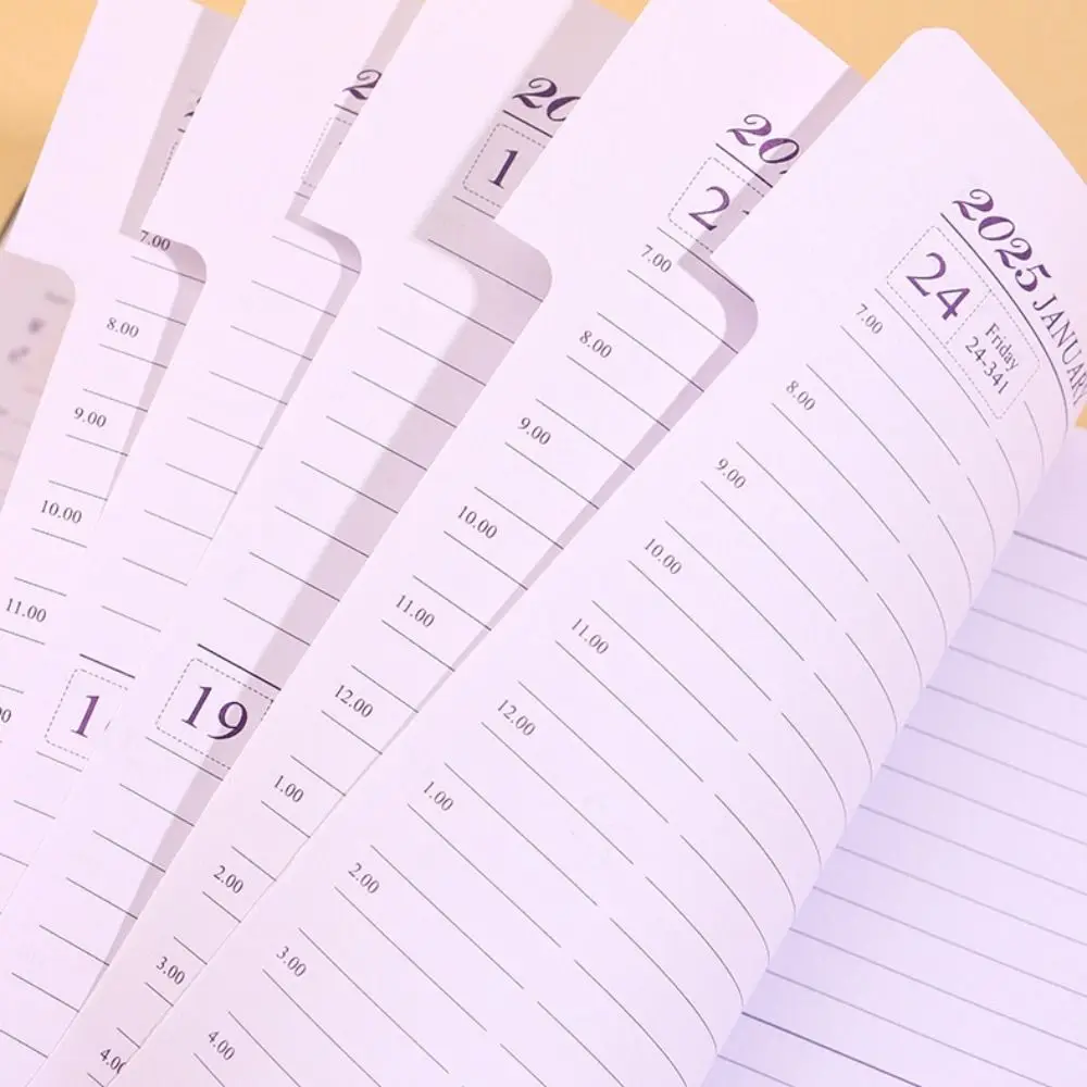 Schedule Journal 2025 Planner Notebook Efficiency with Straps Calendar Notebook Daily Planner Reminder PU Diary Book Office