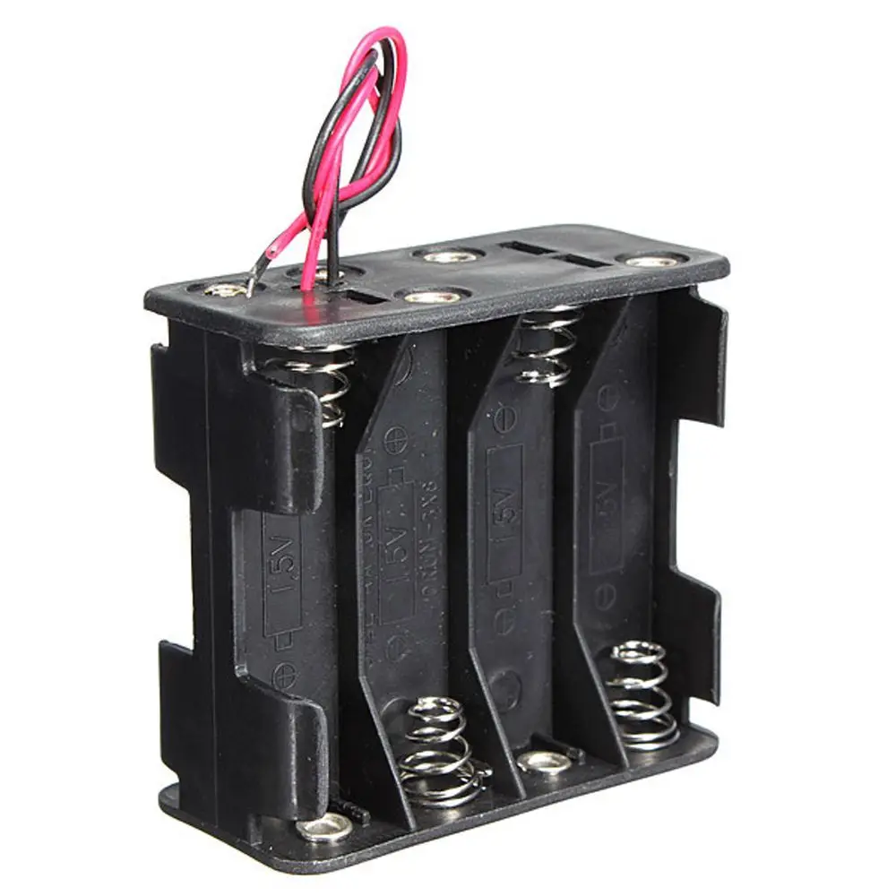 8*AAA 12V Batteriehalter Rücken-an-Rücken Batteriebox 8AAA Doppelschichtige Batteriebox Mit Kabelanschlüssen