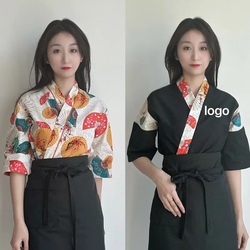 Japanse stijl chef-kok uniform Izakaya Sushi Restaurant chef-kok jas Kimono Koreaanse Japanse keuken chef-kok kleding ober koken tops