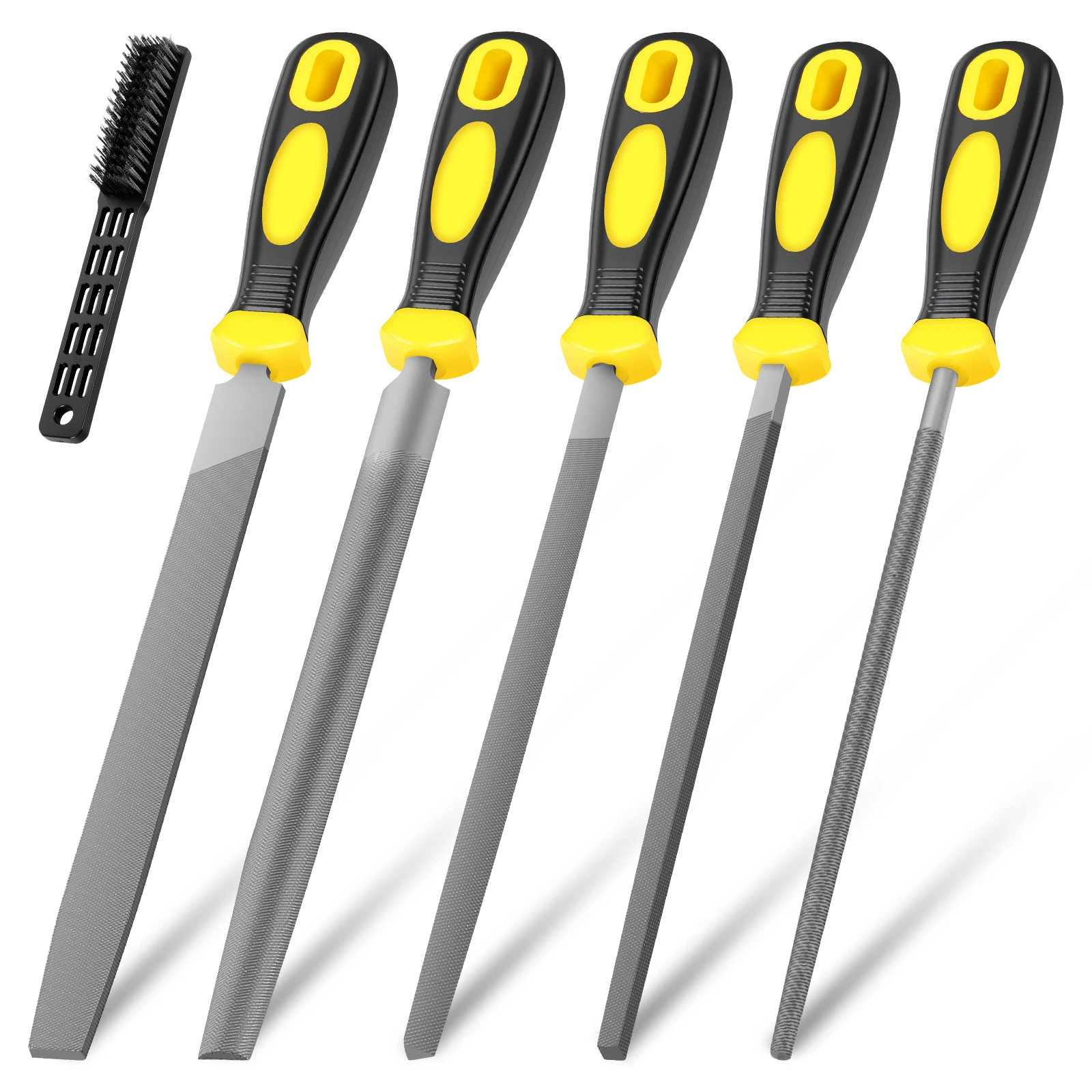 T12 Carbon Steel Metal File Set with Wire Brush Premium Needle File Set Deep Hardened Teeth Fitter Files for Metalwork Deburring