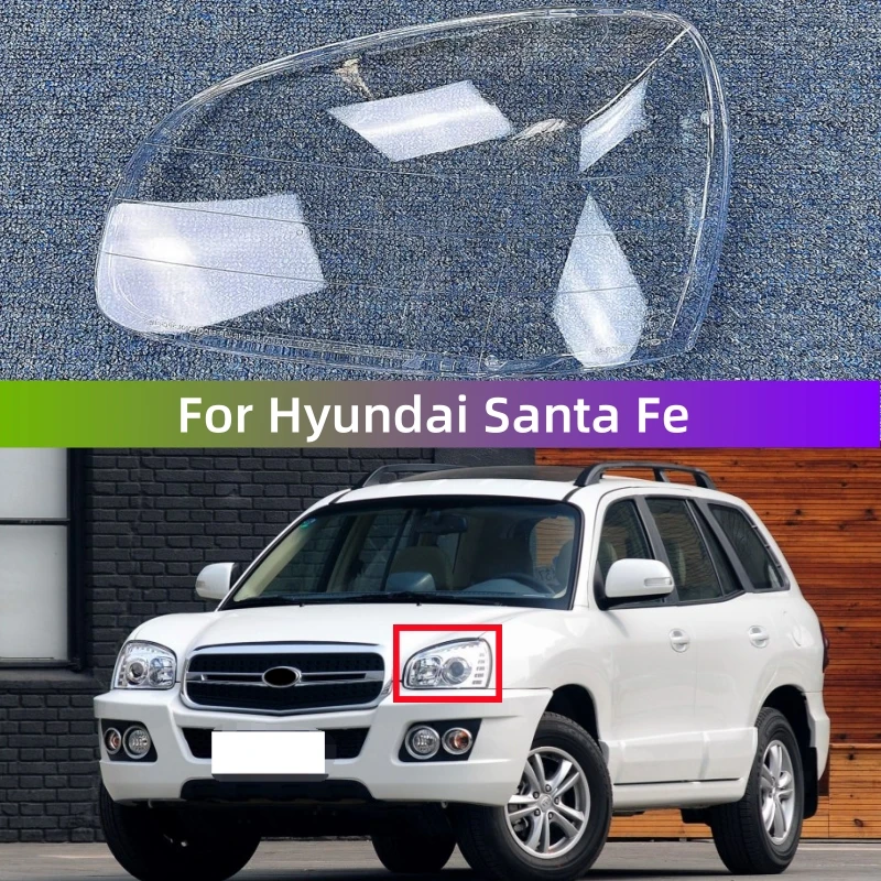 

For Hyundai Santa Fe Accessories Vehicles Transparent PC Material Headlights Lights Glass Shell