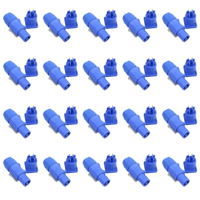 

20 Set Powercon Type A NAC3FCA+NAC3MPA-1 Chassis Plug Panel Connector