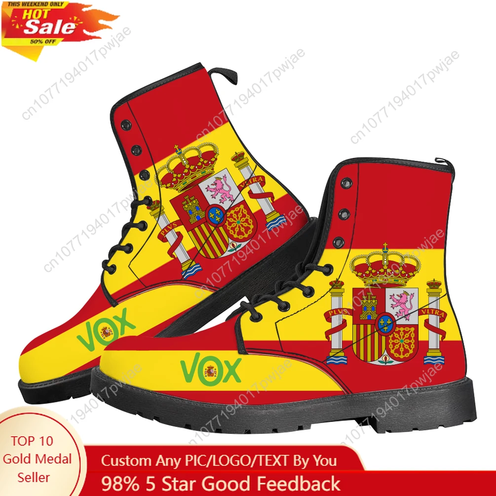 

Spanish National Emblem Vox Casual Boots Mens Womens Teenager Shoes Fashion 3D Boot Outdoor High Quality Customize Made Shoes