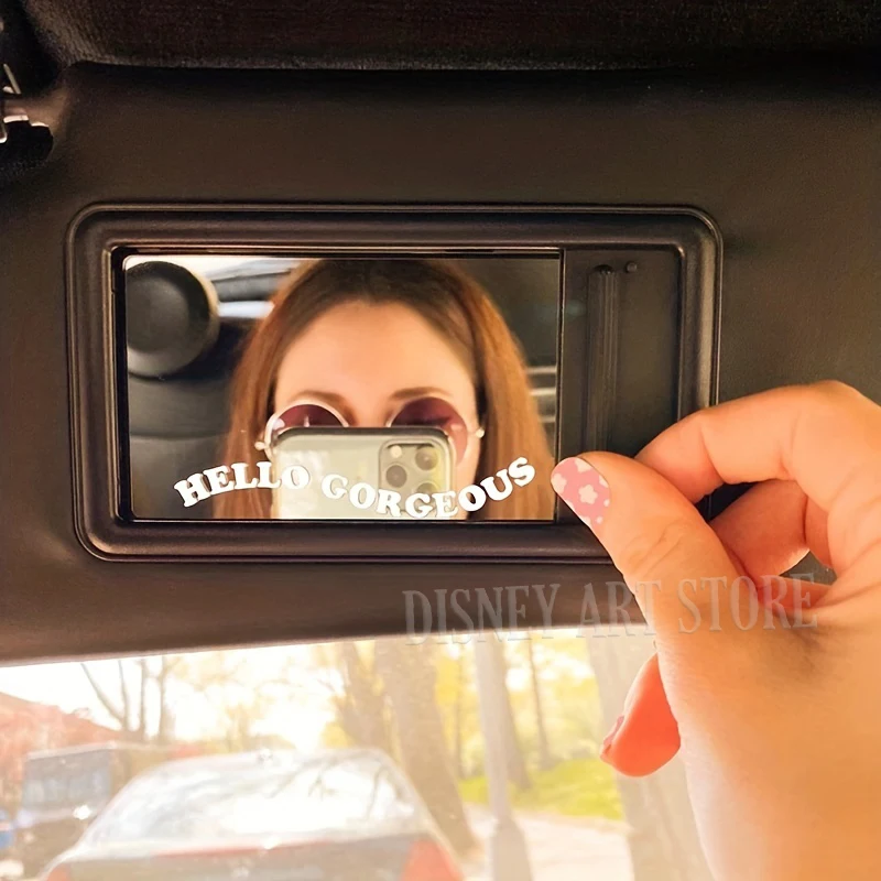 Car Rear View Mirror Vinyl Sticker Decal Boost Your Self-Care Motivational Quotes Decal Cute Girly Car Decor