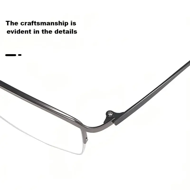 NOWSEE Kacamata Setengah Bingkai Kasual Pria Baru, Kacamata Baca Anti Cahaya Biru, Kacamata Resep Miopia, Kacamata Progresif