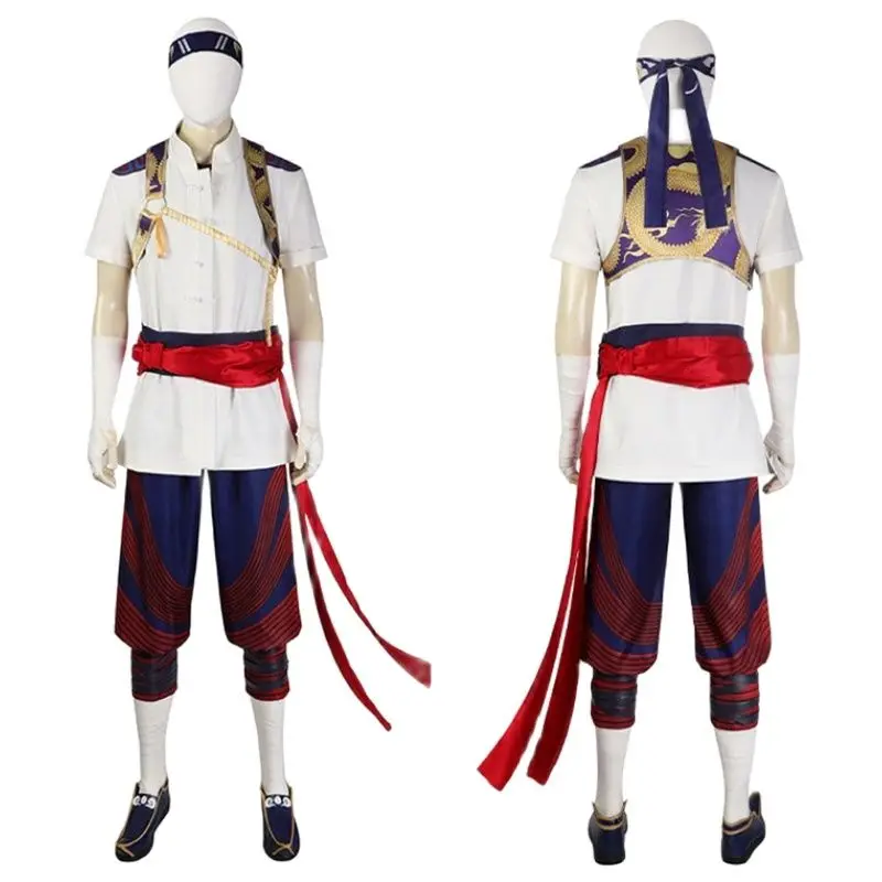 Game Liu Kang Cosplay Costume Chinese Style Top Pants Outfit  Battle Suit Fighting Full Set Halloween Party Outfit