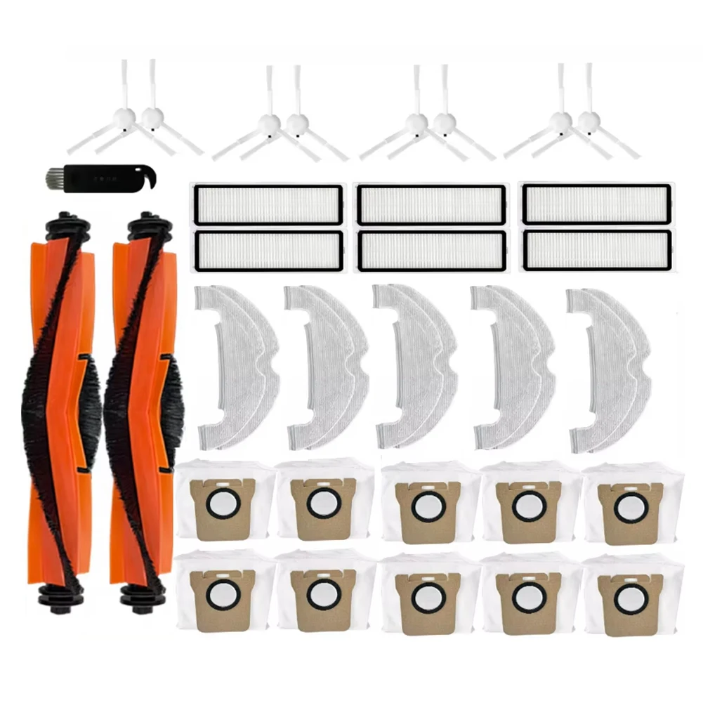 A7THK-37PCS For Robot Vacuum X10 Replacement Spare Part Main Side Brush Hepa Filter Mop Cloth Dust Bag Accessories Kit