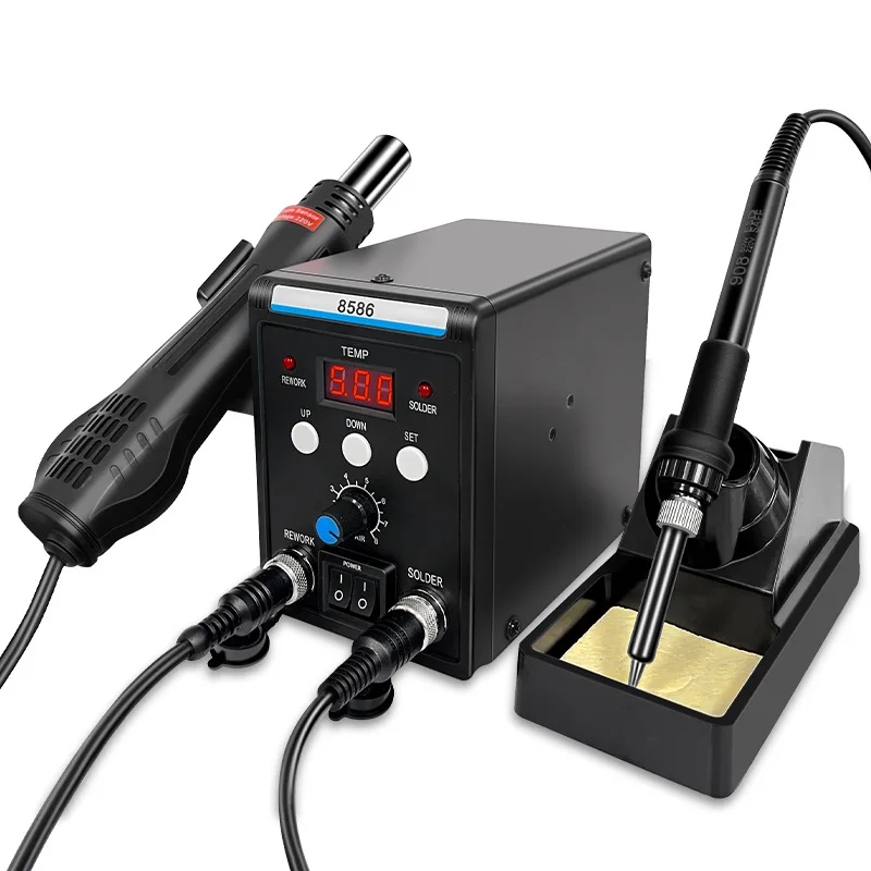 High Power 700W 110V 220V Double Digital Display Electric Soldering Iron with Hot Air gu n+ Better SMD Rework Station