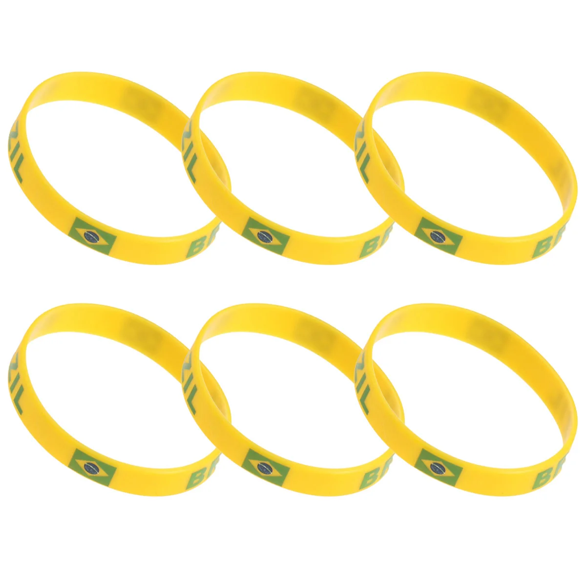 

6 pcs Silicone Wristband Country Flag Design For Sports Events Patriotic Athletic Bracelet