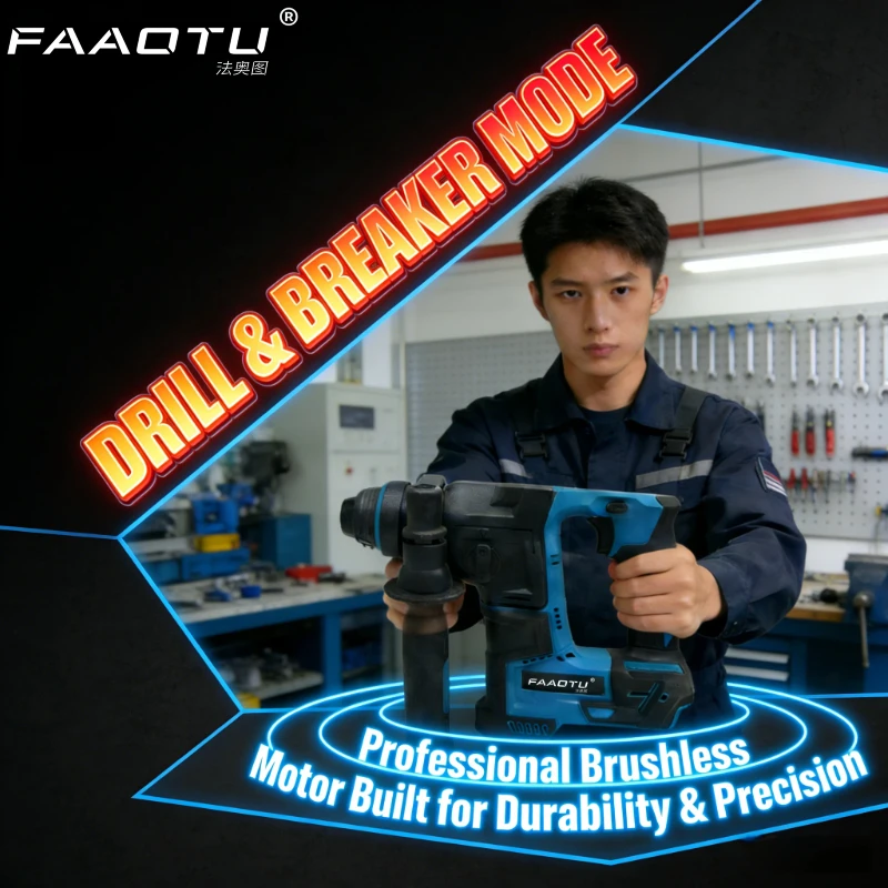 

FAAOTU HR140D Brushless Hammer Cordless Electric Hammer Wireless Drills 18v Power Tools Suitable for Makita battery