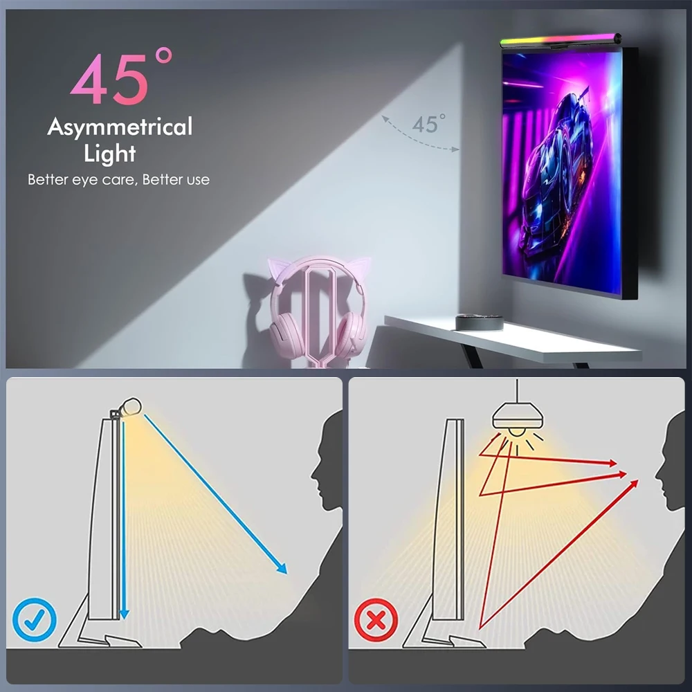 APP/التحكم عن بعد LED رصد ضوء بار شاشة الكمبيوتر مصابيح تعليق للزينة الموسيقى إيقاع مكتب RGB جو الجدول مصباح الإضاءة #3
