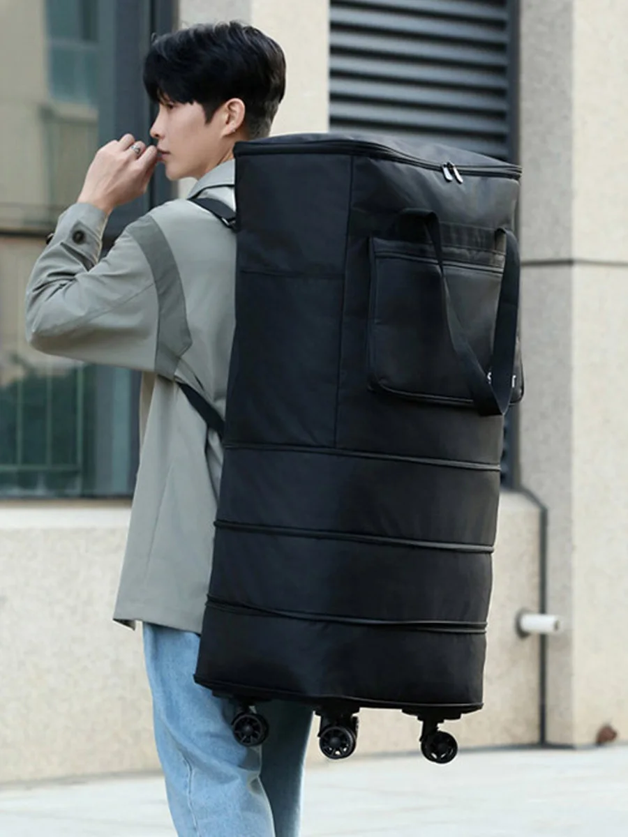 Grande capaci saco de viagem portátil saco de movimento feminino sle faion tendência material de pano de boi sem roda de rolamento lage