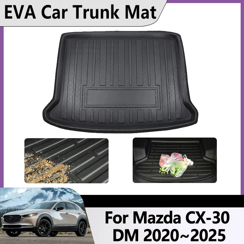 For Mazda CX 30 2025 CX-30 CX30 2020 2021 2022 2023 2024 EVA Car Trunk Mat Cargo Waterproof Carpet Storage Pad Auto Accessories
