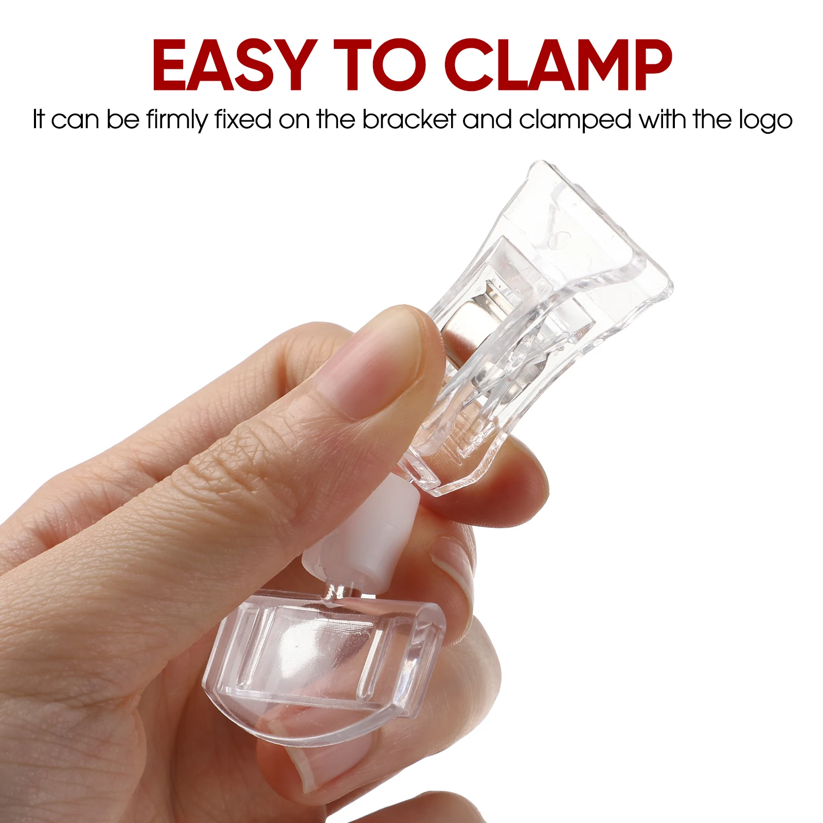 

10pcs Price Tag Clip Acrylic Material Large Signs Display Holder Rotatable Supermarket Advertising Label Clip Office Use Card