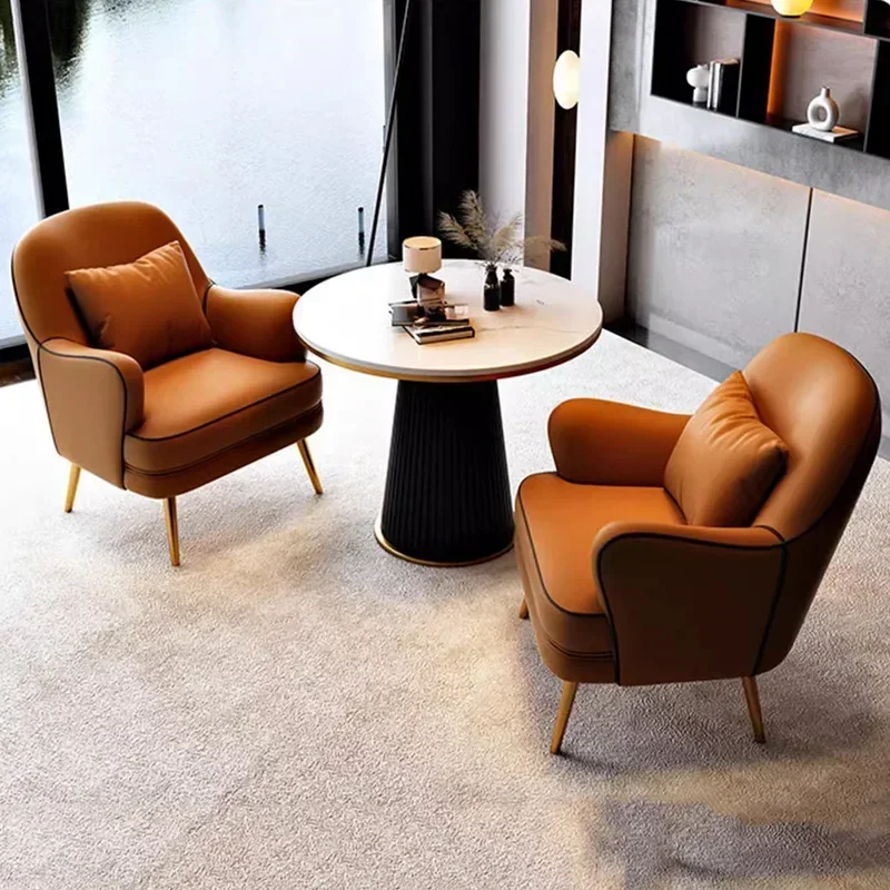 

Lumbar Support Metal Chairs Handle Luxury Comfortable Banquet Chair Balcony Nordic Back Support Design Living Room Furniture