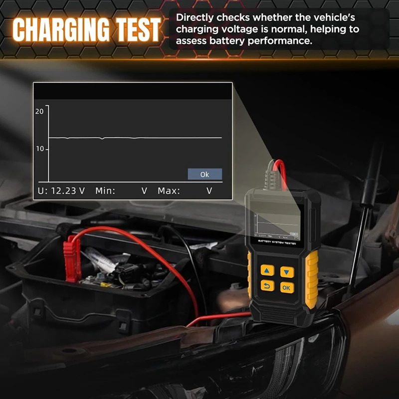 Super Sale Car Battery Tester 12V 24V, Automotive Load Tester for Cars, Trucks, Motorcycles, Boats - view 3